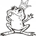 Царевна-лягушка с короной - раскраска №129