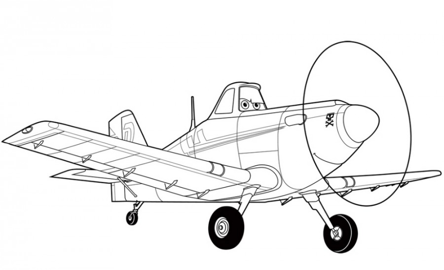 Военный самолет - раскраска №192