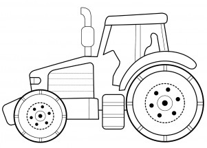 Трактор среднего размера - раскраска					№226