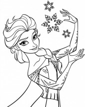 Эльза со снежинкой - раскраска					№354