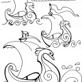 Ветер по морю гуляет из сказки о царе Салтане - раскраска №369