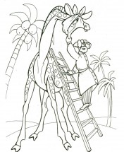 Айболит лечит жирафа - раскраска					№581