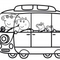 Семья Пеппы едет на автобусе - раскраска №622