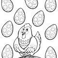 Курочка Ряба с красивыми яйцами - раскраска №722