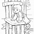 Маша забралась на медвежий стул - раскраска №774