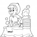 Мама гладит утюгом - раскраска №932