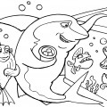 Акула и аквариум - раскраска №1061