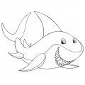 Добрая акула - раскраска №1070