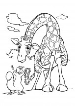 Жираф и бельчонок - раскраска					№1182