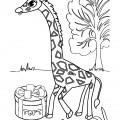 Жираф и торт - раскраска №1185