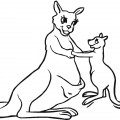 Мама кенгуру играет с кенгуренком - раскраска №1241