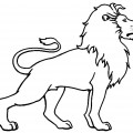 Лев в профиль - раскраска №8043