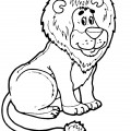 Лев с круглыми ушками - раскраска №2106