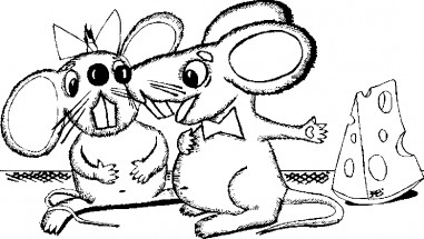 Две мыши - раскраска					№1381