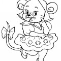 Мышка артистка - раскраска №2036