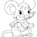 Мышь в шарфике - раскраска №10423