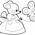 мышь и бабочка - раскраска №10463