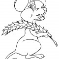 Мышь и колосок - раскраска №2780