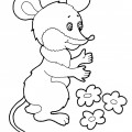 Мышь и яблоко - раскраска №11465