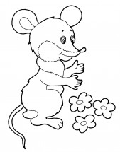 Мышь и яблоко - раскраска					№11465
