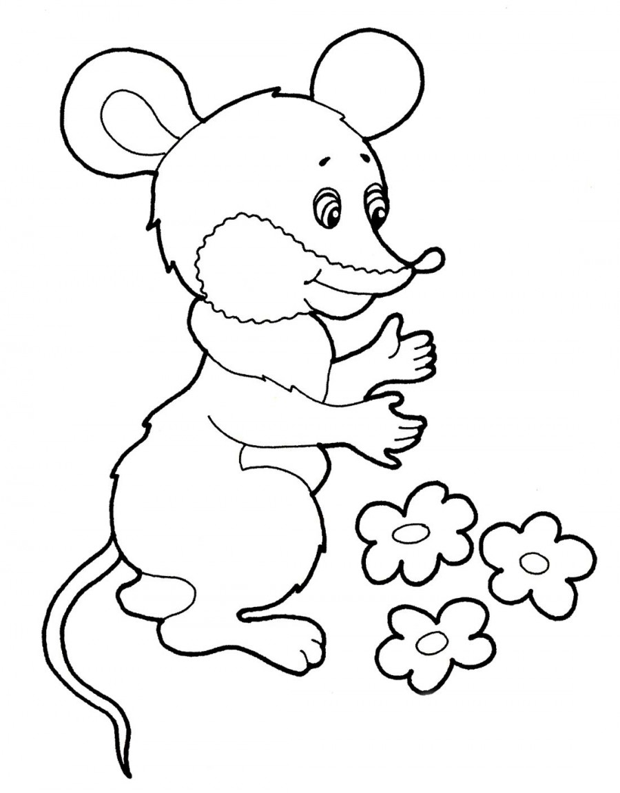 Мышь и яблоко - раскраска №11465
