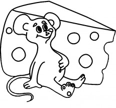 Мышь поел сыра - раскраска					№2131