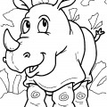 Красивый носорог - раскраска №1559