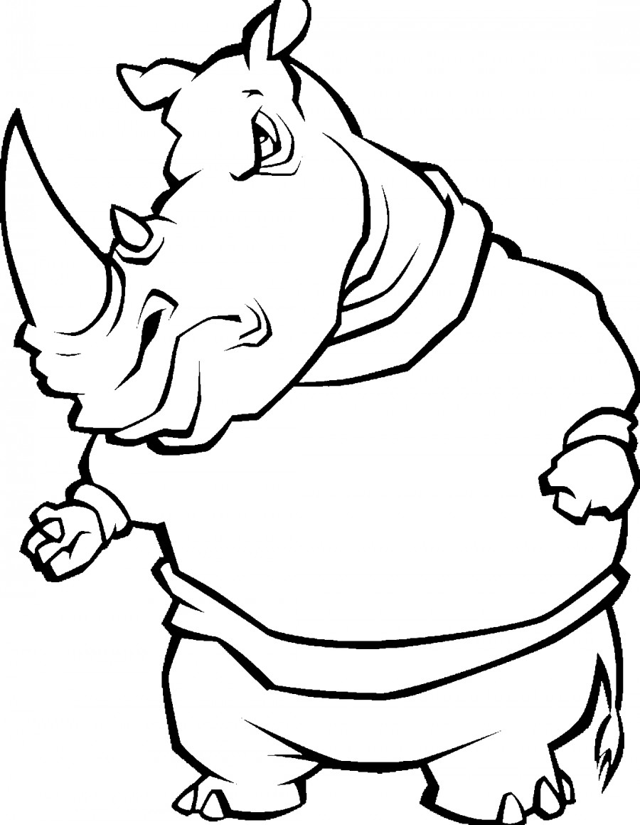 Носорог в свитере - раскраска №2043