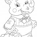 Носорог с карандашами - раскраска №13608