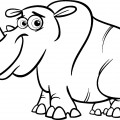Носорог с круглыми глазами - раскраска №11862