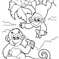 Две обезьяны - раскраска №1409