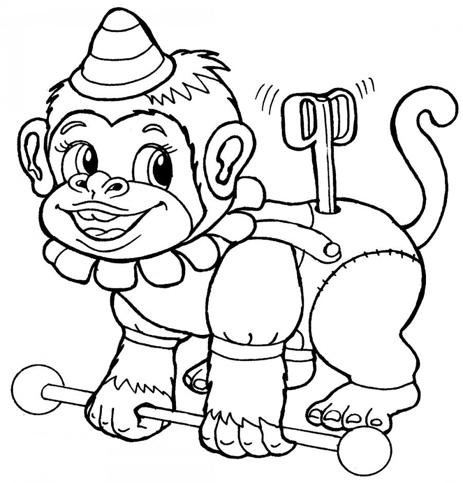 Заводная обезьяна - раскраска №2060