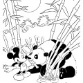 Панда и Микки Маус - раскраска №11398