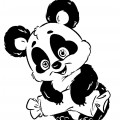 Панда с конфеткой - раскраска №13588