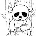 Панда с мешком - раскраска №12415