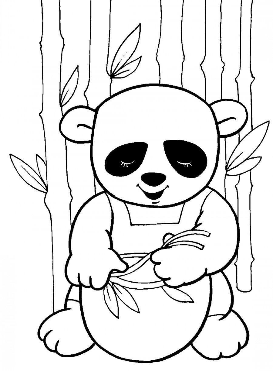 Панда с мешком - раскраска №12415