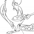 Попугай ест ложкой - раскраска №2063