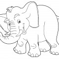 Веселый слоник - раскраска №1494