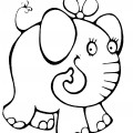 Слон с бантом - раскраска №2340