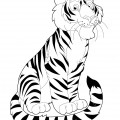 Добрый тигр - раскраска №1509