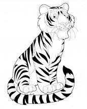 Добрый тигр - раскраска					№1509