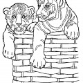 Тигры в корзинке - раскраска №12918