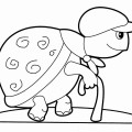 Черепаха с клюкой - раскраска №13329