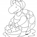 Черепаха с корзинкой - раскраска №12079