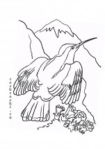 Дятел и горы - раскраска					№2033