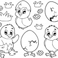 Цыплята в яйцах - раскраска №11407