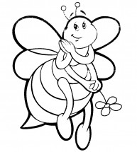 Пчела полная - раскраска					№9983