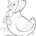 Курица в головном уборе - раскраска №14054