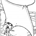 Большой морской скат и человек - раскраска №2415