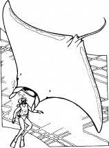 Большой морской скат и человек - раскраска					№2415